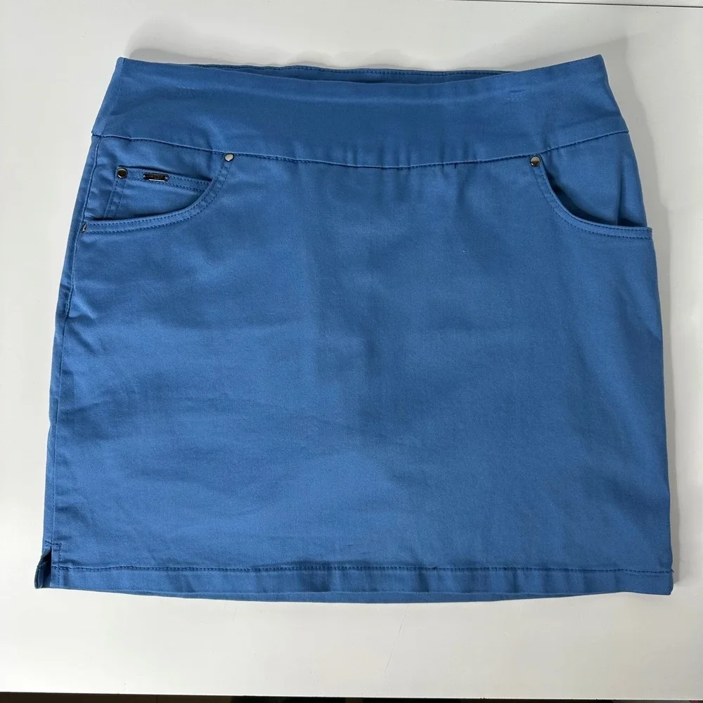 Lisette‎ L Montreal Stretch Skort Blue Pull On Skirt Shorts Golf Resort Size 12